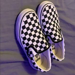 Black and white checkerboard vans
